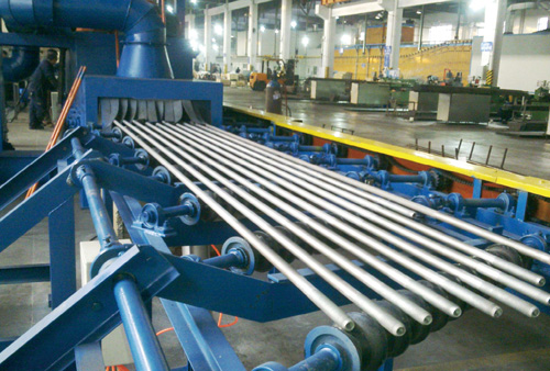 鋼筋線材圓鋼拋丸清理機使用現場